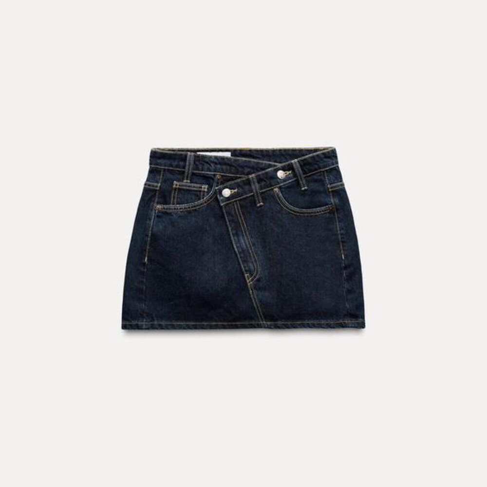 ZARA DENIM MINI SKIRT - Picture 4 of 9